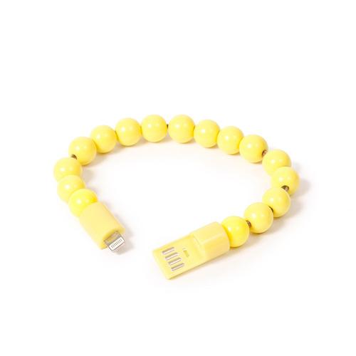 Cable Cargador De Celular Tipo Pulsera Pelotitas Amarillo