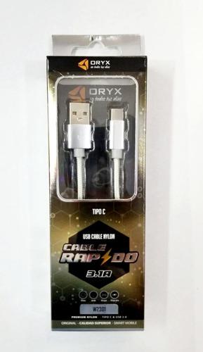 Cable Cordon Oryx Tipo C En Caja Carga Rapida 3.1 A W2301