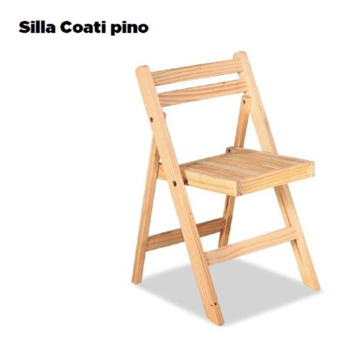 Silla Ecomadera Coati Madera Pino Plegable Respaldo Curvo