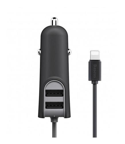 Cargador Auto 2 Usb + Cable Lightning Incorporado - Baseus