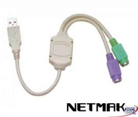 Cable Adaptador Usb a PS2 - Apto para Teclado y Mouse -