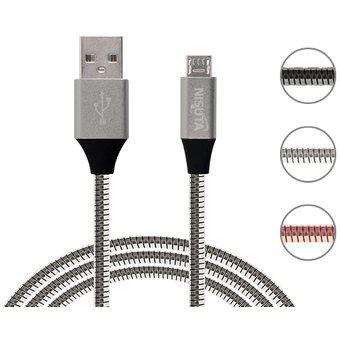 Cable Usb Micro Usb De 1m De 2.1a Con Malla D Metal Nisuta