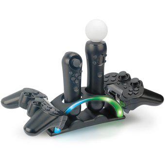 Cargador cuadruple Para Cargar 2 Dualshock 3 Y 2 Ps3 Move