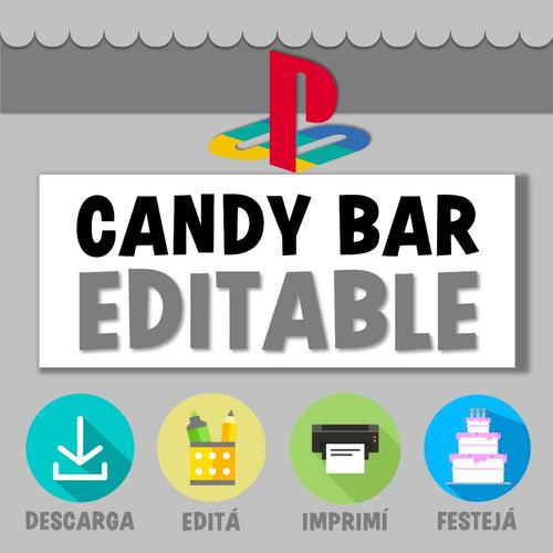 Kit Candy Bar Play Editable Imprimible Sony Playstation Psx