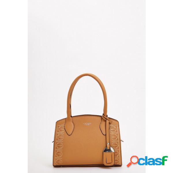 Lazaro Mini Bag Venecia Bordada mandarine y negro - Lazaro