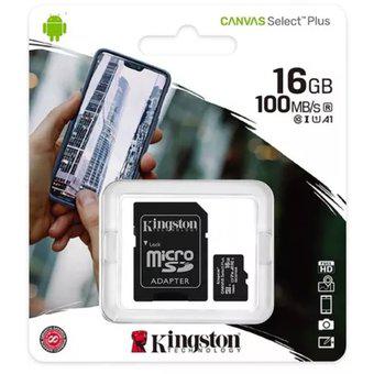 Memoria Kingston 16gb Micro Sd Canvas Select Plus A1 100mb/s