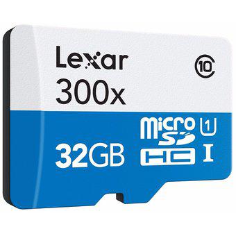 Memoria Micro Sdhc Lexar 32gb C10 300x 4k 45mb/s + Adaptador