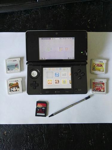 Nintendo 3ds + 4 Juegos + Sd 32 Gb