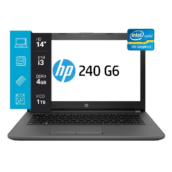 Notebook HP 240 G6 14p I3 4 GB 1 TB 1NW23LA