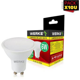 Pack x 10u Lámpara LED GU10 6w FRIA