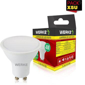 Pack x5 Lampara LED GU10 4w FRIA