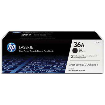 Paquete de 2 Cartuchos de Tóner HP 36A LaserJet-Negro