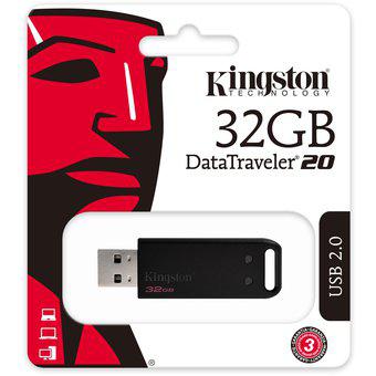 Pendrive 32GB Kingston 2.0 DT20 Negro