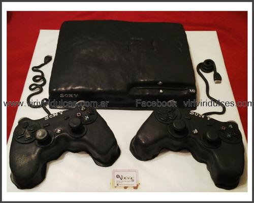 Torta Play Station 3 O 4 Con Joystick Cumpleaños Bautismo