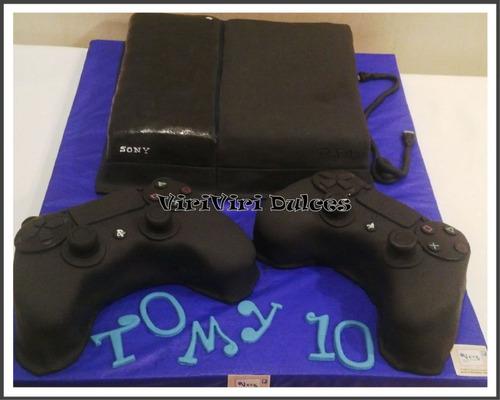 Torta Play Station 4 Con Joystick S Cumpleaños Bautismo