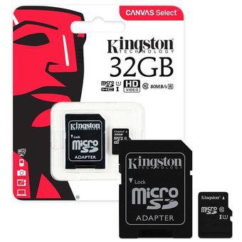 Memoria MicroSD 32GB C10 Kingston Negra