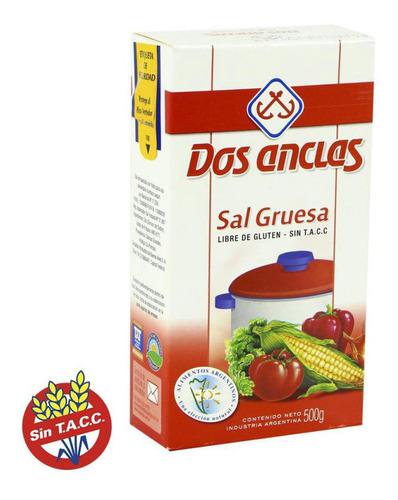 Sal Gruesa Dos Anclas 500g Caja Libre Gluten Sin Taac Estuch