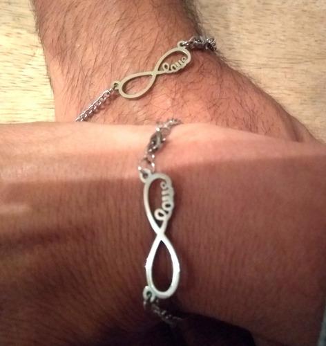 Acero Pulseras X 2 Dije Infinito Love Compartir Pareja Amor