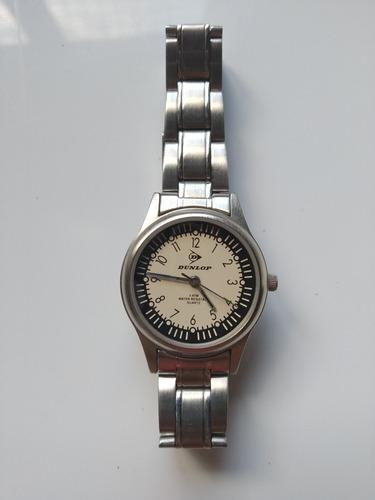 Antiguo Reloj Pulsera Vintage Dunlop Quartz Acero Metálico