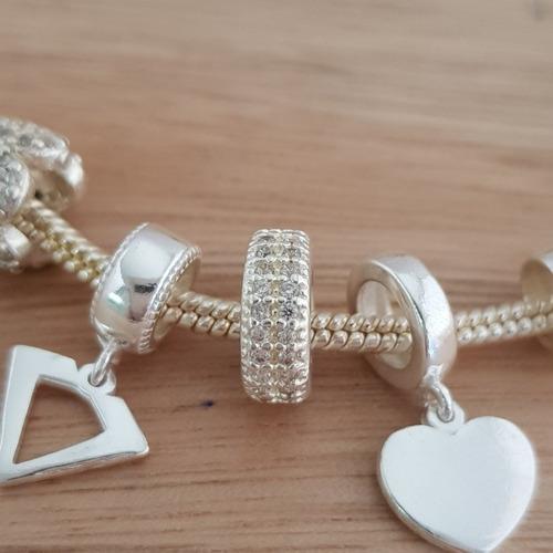 Dije Dona Con Cristales 10mm Para Pulsera Pandora Plata 925