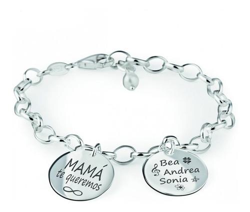 Pulsera De La Familia Con 2 Dijes Grabado De Nombres Incluid