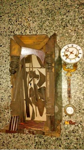 Reloj Antiguo Pared Péndulo Desarmado P Reparar O Repuestos