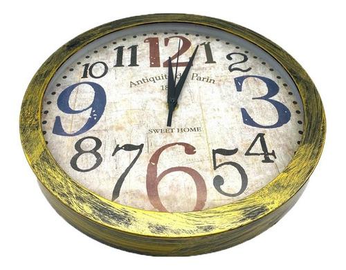 Reloj Pared Grande Redondo 30cm Vintage Elegante Piu Online