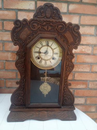 T-antiguo Reloj De Pared Ansonia U.s.a. - Funcionando