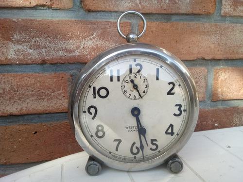 T-antiguo Reloj Despertador Westclox Lookout Made In U.s.a.