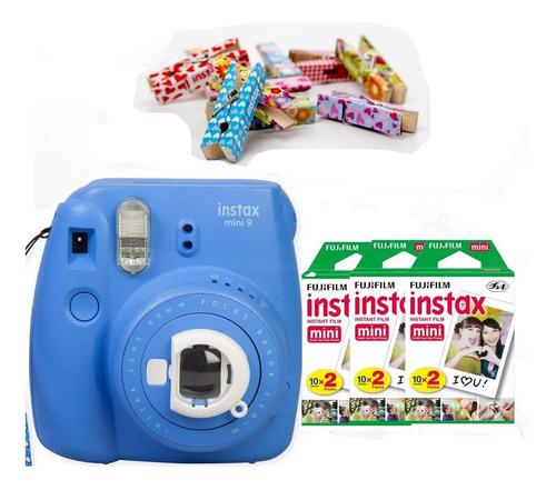 Instax Mini 9 Azul Cobalto 60 Fotos 10 Broches Cuotas