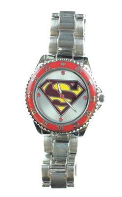 Reloj Accutime DC Comics Superman Emblema - Negro / Plateado