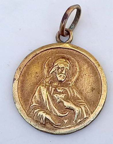 Dije/medalla Sagrado Corazon Jesús Enchapado Oro Muy