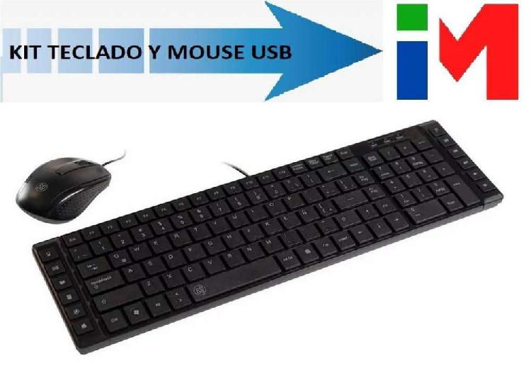 Kit Teclado Y Mouse Usb Con Cable NUEVOS PROMO !