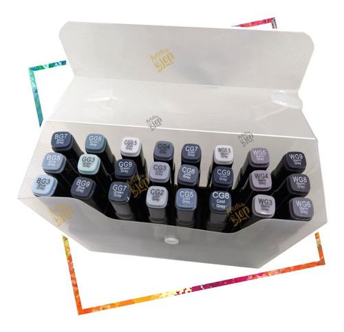 Set Marcadores Profesionales 24 Grises Tipo Copic Touch Arte