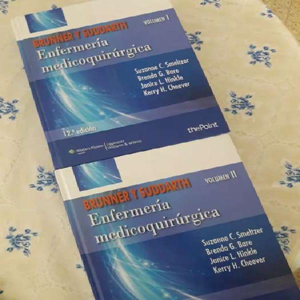2 tomos de Enfermería Medicoquirúrgica Brunner y Sudarth