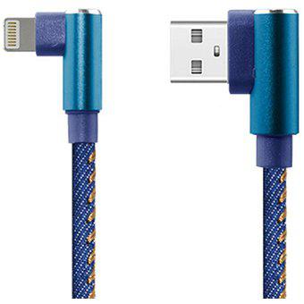 Cable USB a Iphone Lightning 1m 2.4A 90° Malla Tela Nisuta