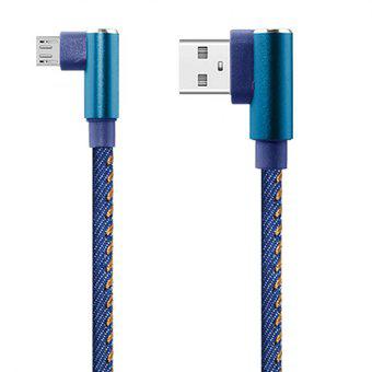Cable USB a Micro USB 1m 2.4a Conect 90° Mallado Tela