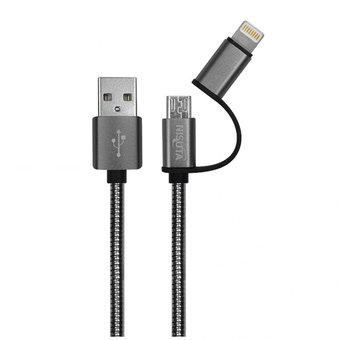 Cable Usb 2 En 1 Micro Usb Lightning Carga Y Datos 2.1a