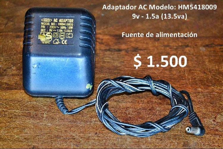 AC adaptador 9v - 1.5a (13.5va)