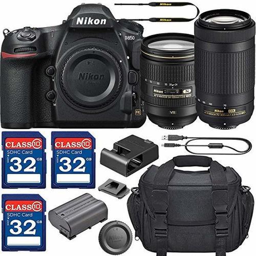 Camara Nikon D850 Dslr Af-s 24-120mm Vr Lente & 70-300m 8599