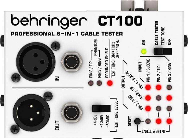 Tester De Cables Behringer Ct100 6 En 1 Xlr Plug Audio