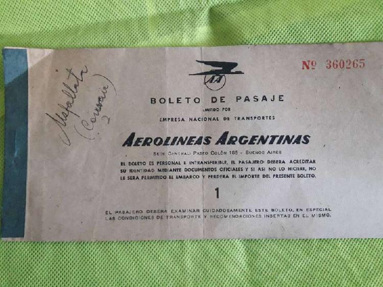 BOLETO DE PASAJE AA 1956