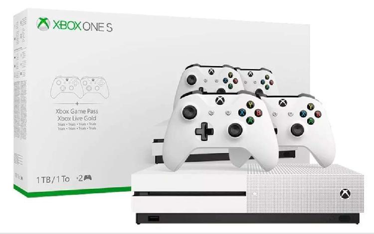 Microsoft Xbox One S 1TB Two-Controller Bundle blanco