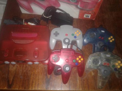 Nintendo 64, Original 100%, Color Watermelon,con 4 Joystick