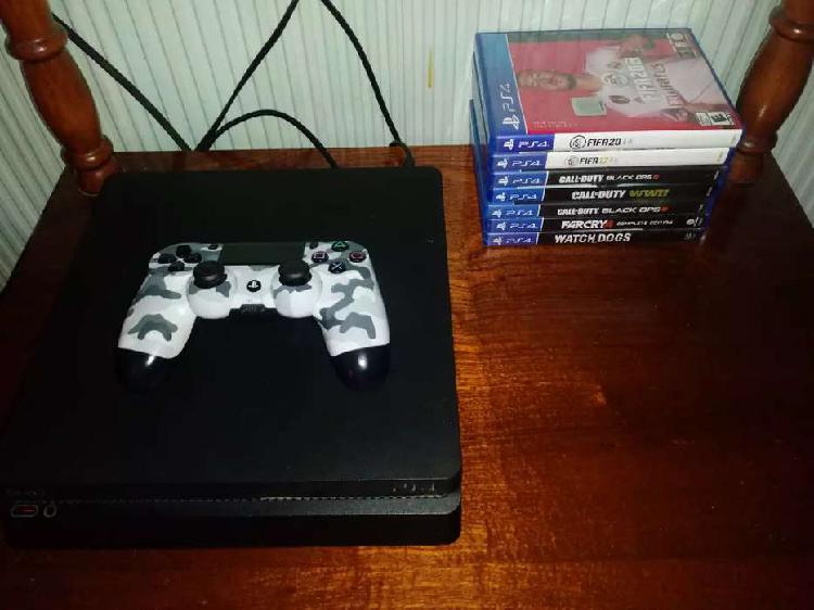 PS4 SLIM 500GB + 1 JOYSTICK + 7 JUEGOS TOP