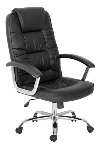 Sillon Pc Ejecutivo Respaldo Alto Apoyabrazos Base Cromada