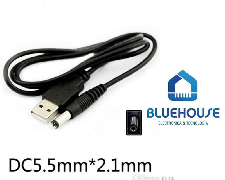 Cable Usb A Plug 5.5mm X 2.1mm Cargadores Dc 5v.