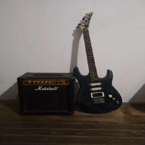 Guitarra faim y Marshall MG 15