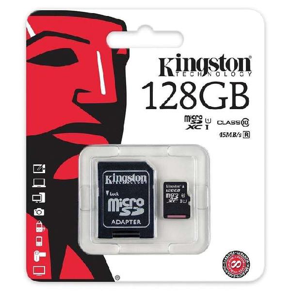 Memoria Micro Sd Kingston 128 Gb Clase 10 80 mb Blister