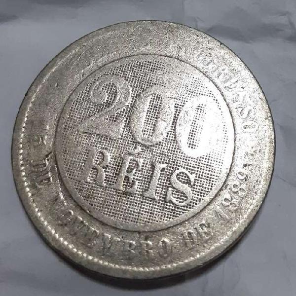 Moneda Antigua 200 Reis Año 1895